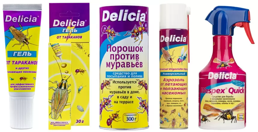 Delicia (Делиция) средство от муравьев, тараканов, блох, клопов, мух, комаров, ос и моли